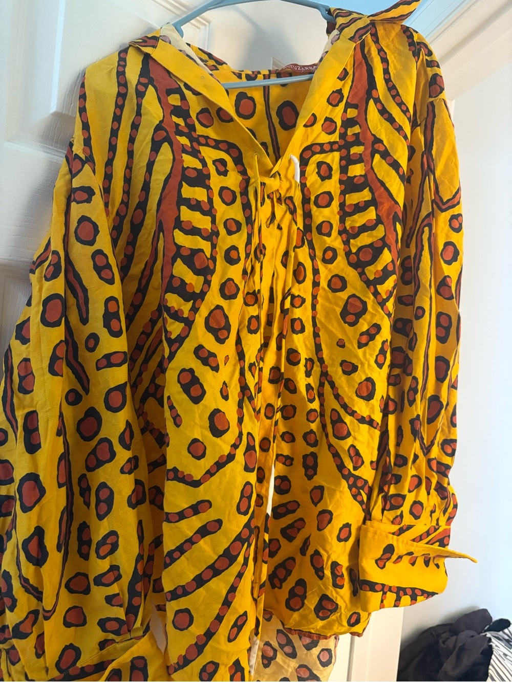 Altuzarra Deka Printed Lace-Up Oversized Top
